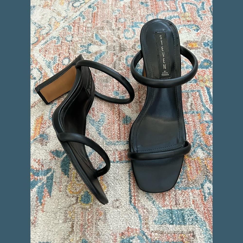 Steve Madden Black Strappy Block Heels